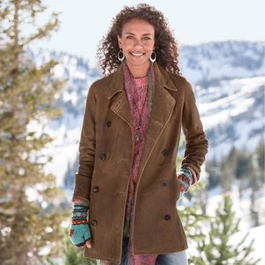 Sundance Weathered Leather Peacoat
